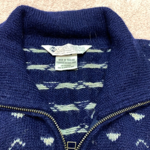 Columbia 100% wool sweater M Unisex Men Women - Picture 5 of 7